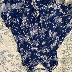 Blue Floral Dress. Rebellion Size L.